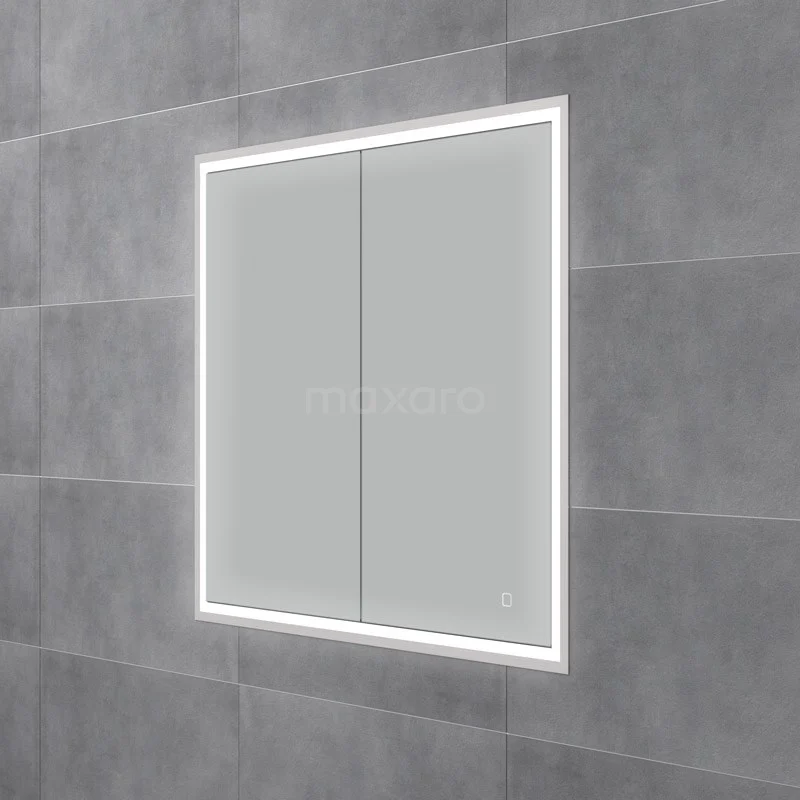 Inbouw Spiegelkast Met Verlichting Trento 80x70cm Spiegelverwarming En Stopcontact 4 Inbouw Spiegelkast Met Verlichting Trento 80x70cm Spiegelverwarming En Stopcontact - Afbeelding 2