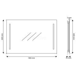 Meso Badkamerspiegel Met Ledverlichting | 90x60cm -Winkel Voor Badkamermeubels meso badkamerspiegel met ledverlichting 90x60cm m32 0900 45505 4