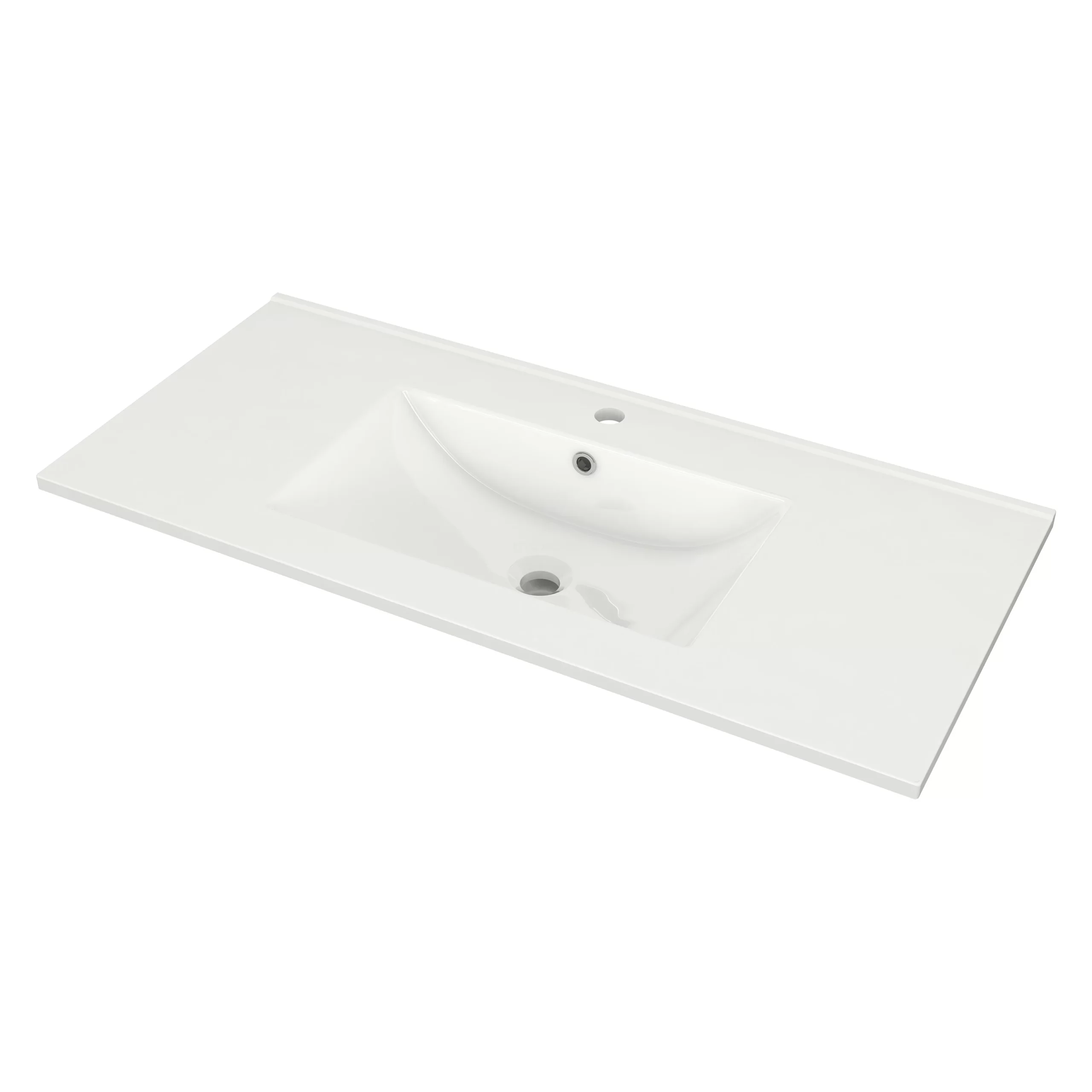 Modulo Badkamermeubel Met Wastafel | 100 Cm Donkerbruin Eiken Vlak Front Keramiek 2 Hoge Lades Onder Elkaar 4 Modulo Badkamermeubel Met Wastafel | 100 Cm Donkerbruin Eiken Vlak Front Keramiek 2 Hoge Lades Onder Elkaar - Afbeelding 2