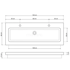Modulo Badkamermeubel Met Wastafel | 120 Cm Mat Wit Lamel Front Natuursteen 1 Lade -Winkel Voor Badkamermeubels modulo badkamermeubel met wastafel 120 cm mat wit lamel front natuursteen 1 lade bmw11 00293 6