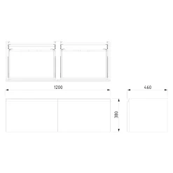 Modulo Badkamermeubel Met Wastafel | 120 Cm Mat Zwart Greeploos Front Natuursteen 2 Lades Naast Elkaar -Winkel Voor Badkamermeubels modulo badkamermeubel met wastafel 120 cm mat zwart greeploos front natuursteen 2 lades naast elkaar bmw12 00173 7