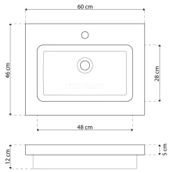 Modulo Badkamermeubel Met Wastafel | 60 Cm Lichtbruin Eiken Vlak Front Natuursteen 1 Lade -Winkel Voor Badkamermeubels modulo badkamermeubel met wastafel 60 cm lichtbruin eiken vlak front natuursteen 1 lade bmw11 01708 6