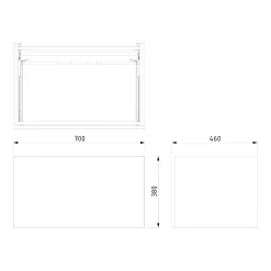 Modulo Badkamermeubel Met Wastafel | 70 Cm Donkerbruin Eiken Vlak Front Mineraalmarmer 1 Lade -Winkel Voor Badkamermeubels modulo badkamermeubel met wastafel 70 cm donkerbruin eiken vlak front mineraalmarmer 1 lade bmw11 00788 6