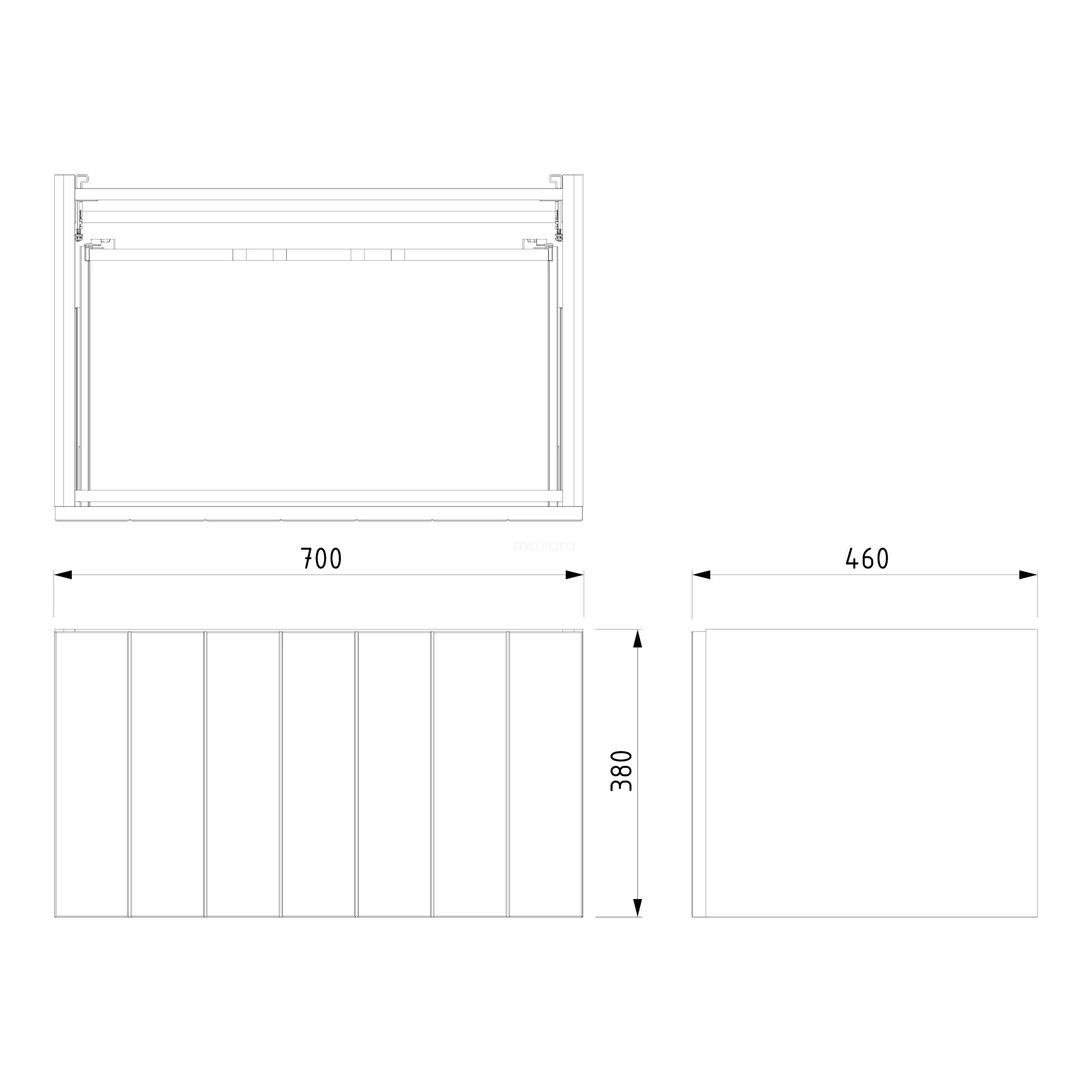 Modulo Badkamermeubel Met Wastafel | 70 Cm Hoogglans Wit Lamel Front Mineraalmarmer 1 Lade 9 Modulo Badkamermeubel Met Wastafel | 70 Cm Hoogglans Wit Lamel Front Mineraalmarmer 1 Lade - Afbeelding 7