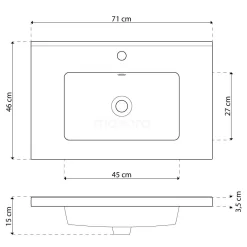 Modulo Badkamermeubel Met Wastafel | 70 Cm Mat Wit Lamel Front Keramiek 2 Lades Onder Elkaar -Winkel Voor Badkamermeubels modulo badkamermeubel met wastafel 70 cm mat wit lamel front keramiek 2 lades onder elkaar bmw17 01886 5