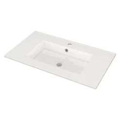 Modulo Badkamermeubel Met Wastafel | 80 Cm Hoogglans Wit Lamel Front Keramiek 1 Lade -Winkel Voor Badkamermeubels modulo badkamermeubel met wastafel 80 cm hoogglans wit lamel front keramiek 1 lade bmw11 00046 2