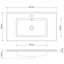 Modulo Badkamermeubel Met Wastafel | 80 Cm Hoogglans Wit Lamel Front Keramiek 1 Lade -Winkel Voor Badkamermeubels modulo badkamermeubel met wastafel 80 cm hoogglans wit lamel front keramiek 1 lade bmw11 00046 5