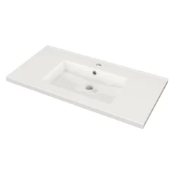 Modulo Badkamermeubel Met Wastafel | 90 Cm Lichtgrijs Eiken Vlak Front Keramiek 2 Lades Onder Elkaar -Winkel Voor Badkamermeubels modulo badkamermeubel met wastafel 90 cm lichtgrijs eiken vlak front keramiek 2 lades onder elkaar bmw17 02178 2