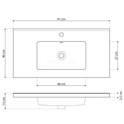 Modulo Badkamermeubel Met Wastafel | 90 Cm Lichtgrijs Eiken Vlak Front Keramiek 2 Lades Onder Elkaar -Winkel Voor Badkamermeubels modulo badkamermeubel met wastafel 90 cm lichtgrijs eiken vlak front keramiek 2 lades onder elkaar bmw17 02178 5