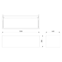 Modulo Plato Badkamermeubel Voor Waskom | 120 Cm Hoogglans Zwart Greeploos Front Lichtgrijs Eiken Blad 1 Lade -Winkel Voor Badkamermeubels modulo plato badkamermeubel voor waskom 120 cm hoogglans zwart greeploos front lichtgrijs eiken blad 1 lade bmk11 01046 6