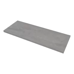 Modulo Plato Badkamermeubel Voor Waskom | 120 Cm Mat Wit Lamel Front Lichtgrijs Beton Blad 1 Lade