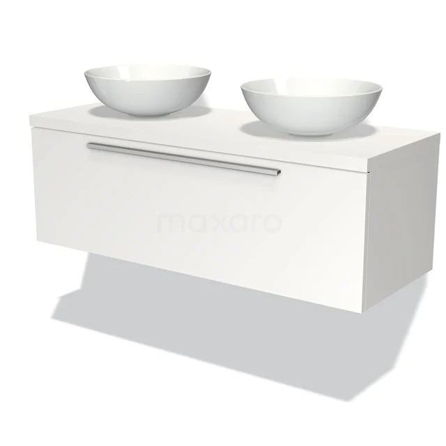 Modulo Plato Badkamermeubel Voor Waskom | 120 Cm Mat Wit Vlak Front Mat Wit Blad 1 Lade 3 Modulo Plato Badkamermeubel Voor Waskom | 120 Cm Mat Wit Vlak Front Mat Wit Blad 1 Lade