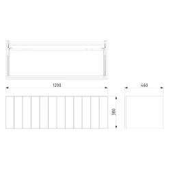 Modulo Plato Badkamermeubel Voor Waskom | 120 Cm Middengrijs Lamel Front Lichtbruin Eiken Blad 1 Lade -Winkel Voor Badkamermeubels modulo plato badkamermeubel voor waskom 120 cm middengrijs lamel front lichtbruin eiken blad 1 lade bmk11 00424 6