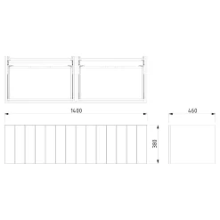 Modulo Plato Badkamermeubel Voor Waskom | 140 Cm Mat Wit Lamel Front Mat Wit Blad 2 Lades Naast Elkaar -Winkel Voor Badkamermeubels modulo plato badkamermeubel voor waskom 140 cm mat wit lamel front mat wit blad 2 lades naast elkaar bmk12 00033 5