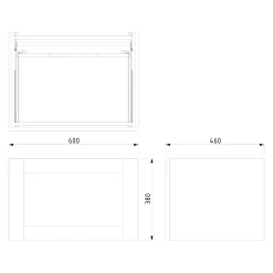 Modulo Plato Badkamermeubel Voor Waskom | 60 Cm Donkerbruin Eiken Kader Front Mat Wit Blad 1 Lade -Winkel Voor Badkamermeubels modulo plato badkamermeubel voor waskom 60 cm donkerbruin eiken kader front mat wit blad 1 lade bmk11 01488 5