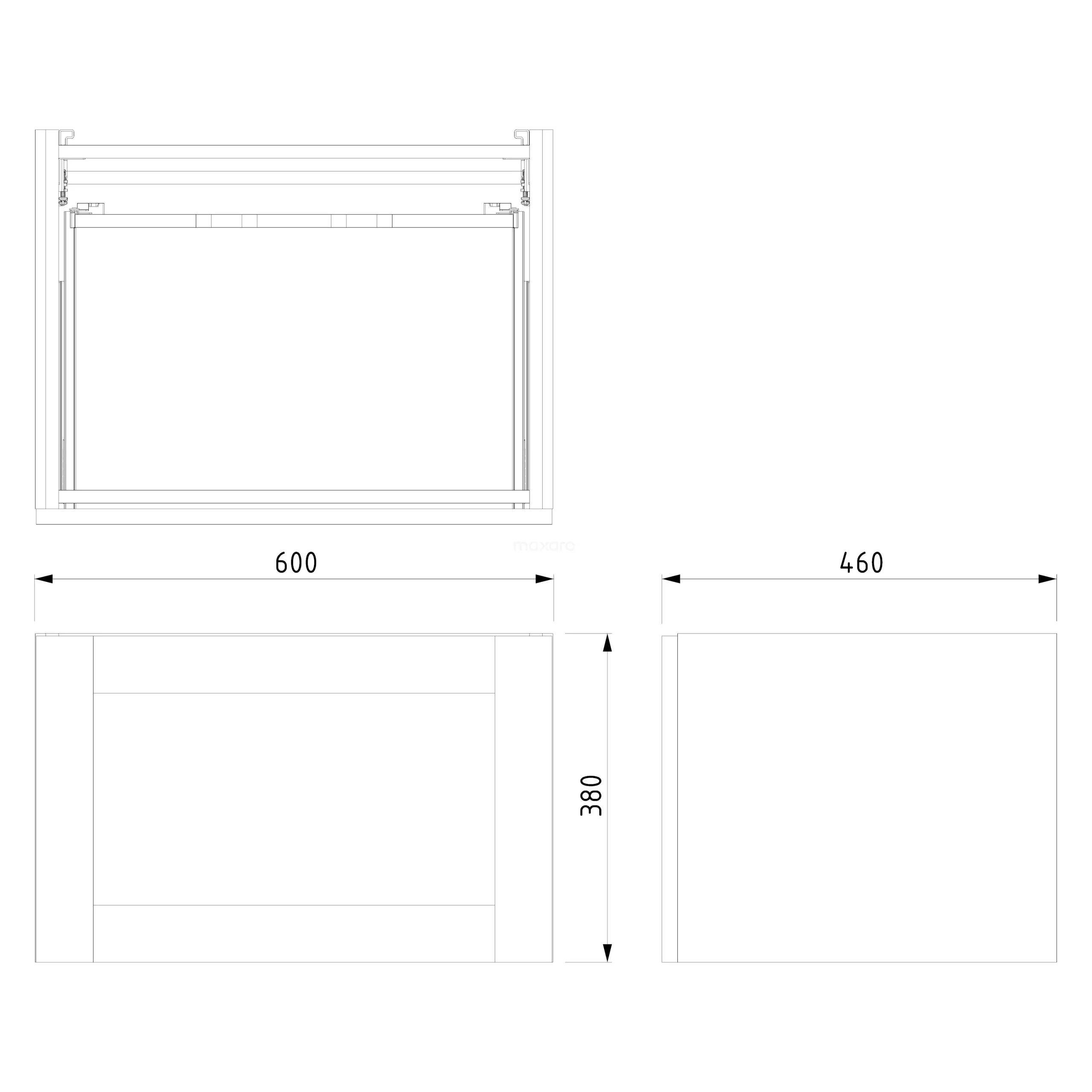 Modulo Plato Badkamermeubel Voor Waskom | 60 Cm Grijs Eiken Kader Front Mat Wit Blad 1 Lade 8 Modulo Plato Badkamermeubel Voor Waskom | 60 Cm Grijs Eiken Kader Front Mat Wit Blad 1 Lade - Afbeelding 6