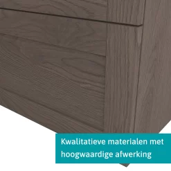 Modulo Plato Badkamermeubel Voor Waskom | 80 Cm Donkerbruin Eiken Kader Front Mat Wit Blad 1 Lade -Winkel Voor Badkamermeubels modulo plato badkamermeubel voor waskom 80 cm donkerbruin eiken kader front mat wit blad 1 lade bmk11 01514 3