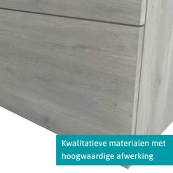 Modulo Plato Badkamermeubel Voor Waskom | 80 Cm Grijs Eiken Vlak Front Donkerbruin Eiken Blad 1 Lade -Winkel Voor Badkamermeubels modulo plato badkamermeubel voor waskom 80 cm grijs eiken vlak front donkerbruin eiken blad 1 lade bmk11 01631 3