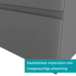 Modulo Plato Badkamermeubel Voor Waskom | 80 Cm Middengrijs Greeploos Front Eiken Blad 1 Lade -Winkel Voor Badkamermeubels modulo plato badkamermeubel voor waskom 80 cm middengrijs greeploos front eiken blad 1 lade bmk11 00341 3