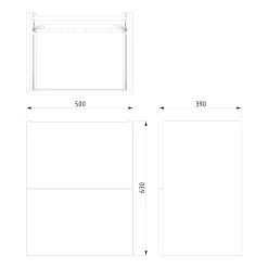 Modulo Plato Slim Badkamermeubel Voor Waskom | 50 Cm Donkergrijs Beton Vlak Front Donkergrijs Beton Blad 2 Lades Onder Elkaar -Winkel Voor Badkamermeubels modulo plato slim badkamermeubel voor waskom 50 cm donkergrijs beton vlak front donkergrijs beton blad 2 lades onder elkaar bmk37 00032 6