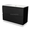Modulo Slim Badkamermeubel Met Wastafel | 100 Cm Mat Zwart Greeploos Front Keramiek 2 Lades Onder Elkaar -Winkel Voor Badkamermeubels modulo slim badkamermeubel met wastafel 100 cm mat zwart greeploos front keramiek 2 lades onder elkaar bmw37 00547