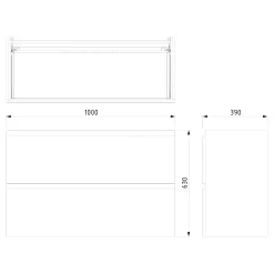 Modulo Slim Badkamermeubel Met Wastafel | 100 Cm Mat Zwart Greeploos Front Keramiek 2 Lades Onder Elkaar -Winkel Voor Badkamermeubels modulo slim badkamermeubel met wastafel 100 cm mat zwart greeploos front keramiek 2 lades onder elkaar bmw37 00547 6