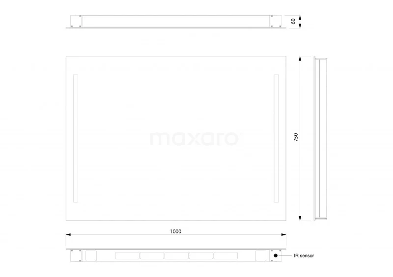 Novo Badkamerspiegel Met Ledverlichting | 100x75cm Dimmer En Stopcontact 4 Novo Badkamerspiegel Met Ledverlichting | 100x75cm Dimmer En Stopcontact - Afbeelding 2
