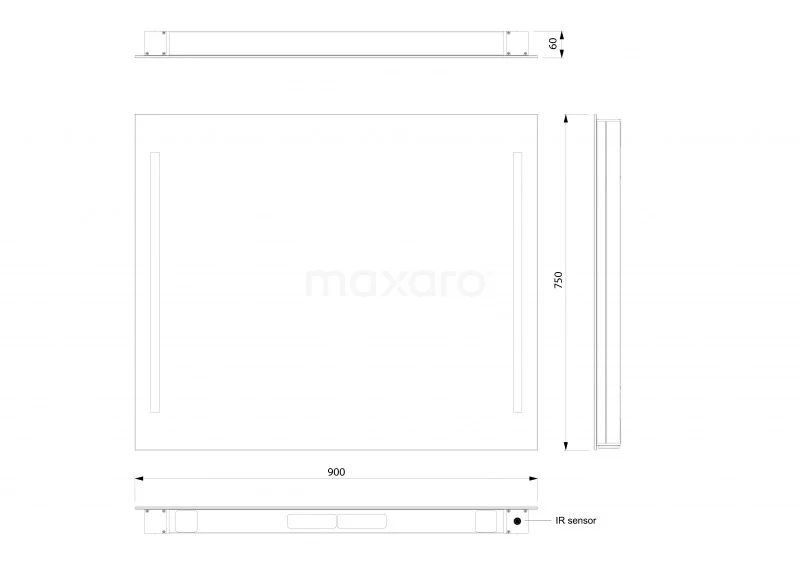Novo Badkamerspiegel Met Ledverlichting | 90x75cm Dimmer En Stopcontact 4 Novo Badkamerspiegel Met Ledverlichting | 90x75cm Dimmer En Stopcontact - Afbeelding 2