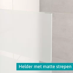 Pearl Inloopdouche | 120 Cm Chroom Helder Met Matte Strepen Vaste Wand -Winkel Voor Badkamermeubels pearl inloopdouche 120 cm chroom helder met matte strepen vaste wand ipa12706c 6