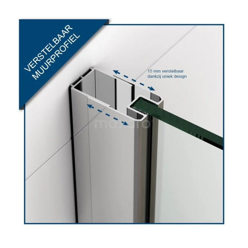 Pearl Inloopdouche | 120x120 Cm Chroom Matglas 2 Vaste Wanden 6 Pearl Inloopdouche | 120x120 Cm Chroom Matglas 2 Vaste Wanden - Afbeelding 4