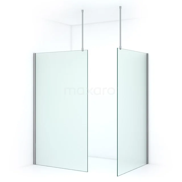 Pearl Inloopdouche | 120x120 Cm Chroom Matglas 2 Vaste Wanden 3 Pearl Inloopdouche | 120x120 Cm Chroom Matglas 2 Vaste Wanden