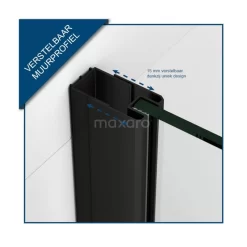 Pearl Inloopdouche | 80x80 Cm Mat Zwart Helder Met 4 Zwarte Strepen 2 Vaste Wanden -Winkel Voor Badkamermeubels pearl inloopdouche 80x80 cm mat zwart helder met 4 zwarte strepen 2 vaste wanden ipb0808208m 3