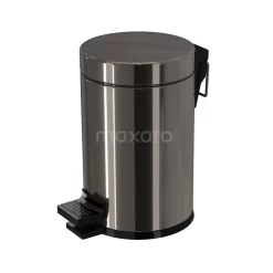 Pedaalemmer Radius Black Chrome Voor Badkamer En Toilet, 3 Liter, Zwart Chroom