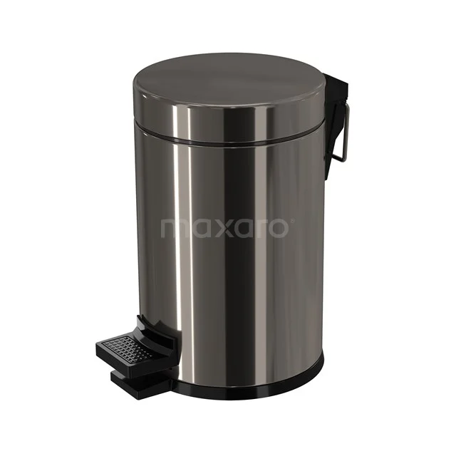 Pedaalemmer Radius Black Chrome Voor Badkamer En Toilet, 3 Liter, Zwart Chroom 3 Pedaalemmer Radius Black Chrome Voor Badkamer En Toilet, 3 Liter, Zwart Chroom