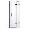 Quartz Douchedeur | 80 Cm Mat Zwart Helder Glas Draaideur