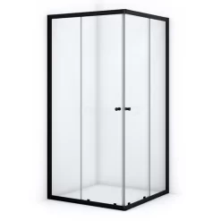 Ruby Allure Douchecabine | 100x100 Cm Mat Zwart Helder Glas Schuifdeur Vierkant
