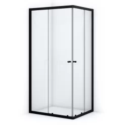Ruby Allure Douchecabine | 100x80 Cm Mat Zwart Helder Glas Schuifdeur Rechthoek