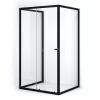 Ruby Allure Douchecabine | 110x90 Cm Mat Zwart Helder Glas Schuifdeur Halfvrijstaande Rechthoek
