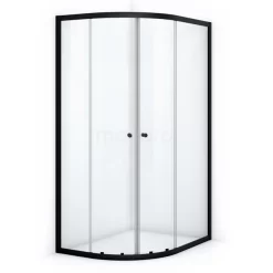 Ruby Allure Douchecabine | 120x90 Cm Mat Zwart Helder Glas Schuifdeur Offset