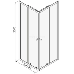 Ruby Allure Douchecabine | 70x70 Cm Chroom Helder Glas Schuifdeur Vierkant -Winkel Voor Badkamermeubels ruby allure douchecabine 70x70 cm chroom helder glas schuifdeur vierkant l0820 0707c 8