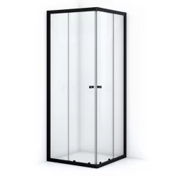 Ruby Allure Douchecabine | 80x70 Cm Mat Zwart Helder Glas Schuifdeur Rechthoek