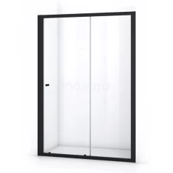 Ruby Allure Douchedeur | 135 Cm Mat Zwart Helder Glas Schuifdeur