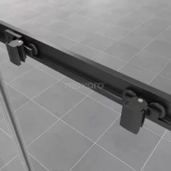 Ruby Allure Douchedeur | 145 Cm Mat Zwart Helder Glas Schuifdeur -Winkel Voor Badkamermeubels ruby allure douchedeur 145 cm mat zwart helder glas schuifdeur s0880 1400m 2