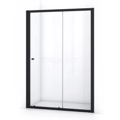 Ruby Allure Douchedeur | 145 Cm Mat Zwart Helder Glas Schuifdeur