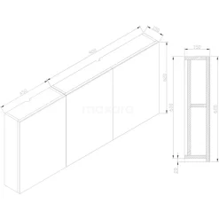 Spiegelkast Lato 135x62cm Hoogglans Wit 3 Deuren 13 Spiegelkast Lato 135x62cm Hoogglans Wit 3 Deuren -Winkel Voor Badkamermeubels spiegelkast lato 135x62cm hoogglans wit 3 deuren k01 1350 40401 5