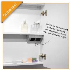 Spiegelkast Lato 160x62cm Hoogglans Wit 4 Deuren -Winkel Voor Badkamermeubels spiegelkast lato 160x62cm hoogglans wit 4 deuren k01 1600 40400 2