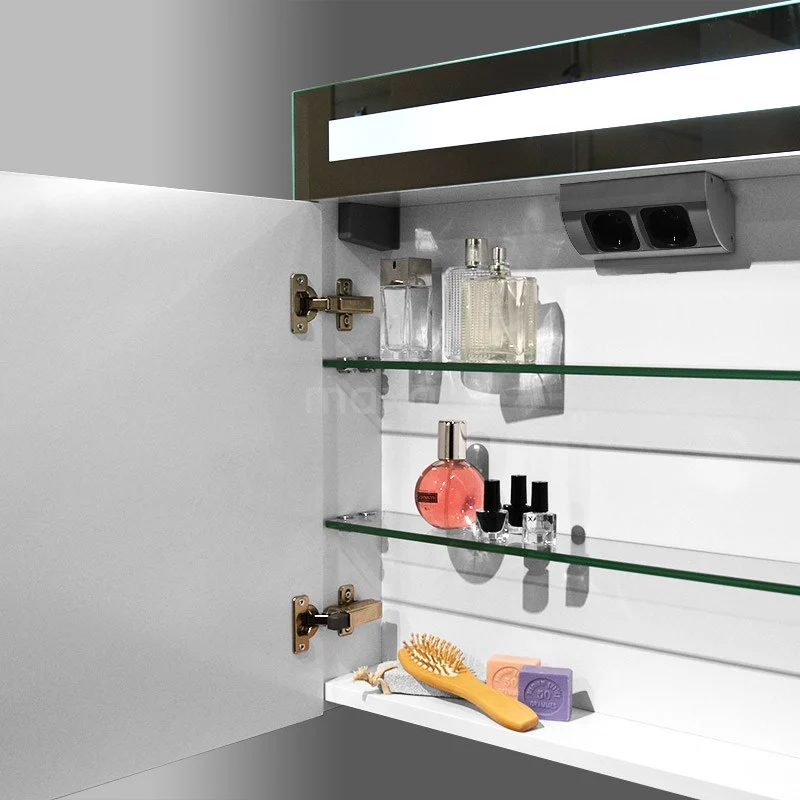 Spiegelkast Met Verlichting Filo 40x62,5cm Hoogglans Wit 4 Spiegelkast Met Verlichting Filo 40x62,5cm Hoogglans Wit - Afbeelding 2