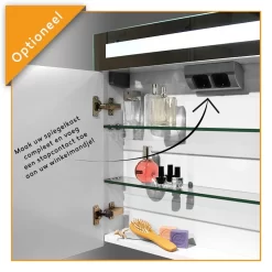 Spiegelkast Met Verlichting Filo 90x62,5cm Hoogglans Wit 9 Spiegelkast Met Verlichting Filo 90x62,5cm Hoogglans Wit -Winkel Voor Badkamermeubels spiegelkast met verlichting filo 90x625cm hoogglans wit k31 0900 40410 2