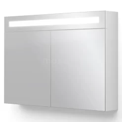 Spiegelkast Met Verlichting Filo 90x62,5cm Hoogglans Wit