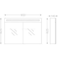 Spiegelkast Met Verlichting Filo 90x62,5cm Hoogglans Wit 11 Spiegelkast Met Verlichting Filo 90x62,5cm Hoogglans Wit -Winkel Voor Badkamermeubels spiegelkast met verlichting filo 90x625cm hoogglans wit k31 0900 40410 4